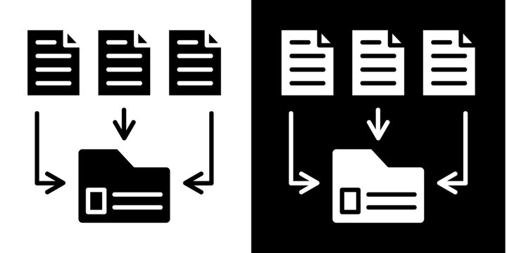 Data Collection Icon Set White Glyph Style Collection
