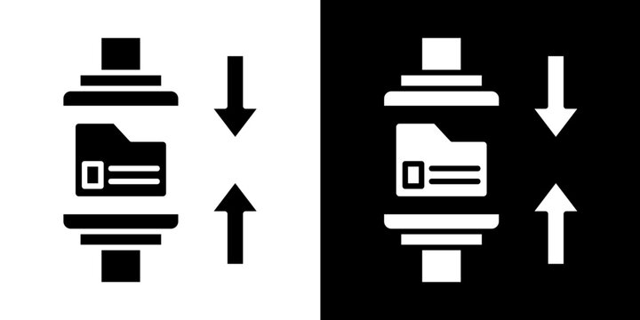 Data Compression Icon Set White Glyph Style Collection
