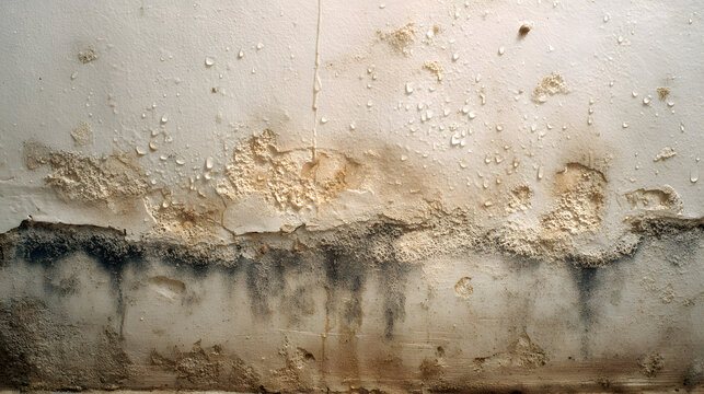 una pared o muro cuarteado desgastado y sucio por la filtracion de agua demento o material lleno de hongos por la estructura descomposicion del material por el agua 