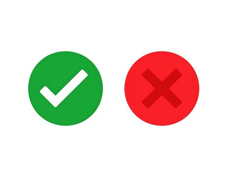 Green Checkmark and Red Cross Icons.