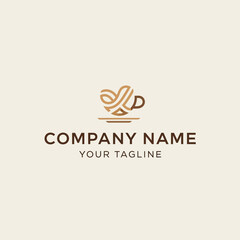 Elegant Coffee Cup Logo Design with Abstract Swirls and Minimalist Aesthetic.
