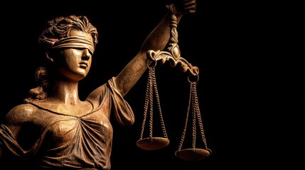 Symbol of Justice Lady Justice Statue Holding Scales of Justice.