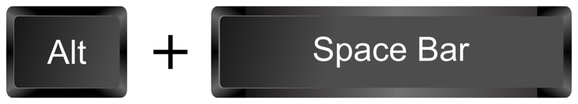Alt Spacebar keyboard shortcut key isolated on white background