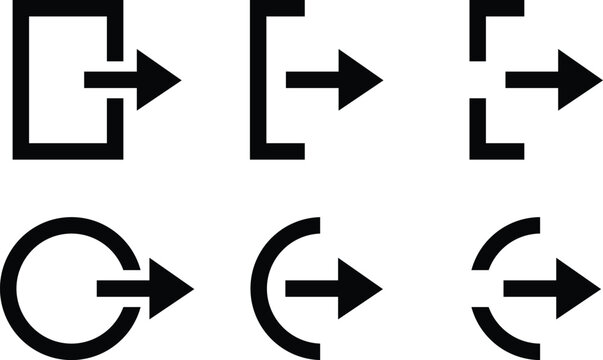 Minimal and clean logout, sign out, exit, refresh, and reload arrow icons set. Suitable for web apps, mobile UI, dashboards, authentication flows, and system navigation interfaces.