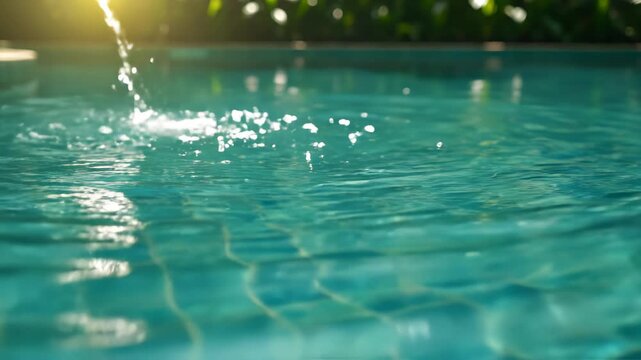 Water splash in a swimming pool