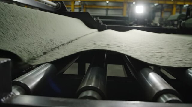 Industrial conveyor belt with rollers