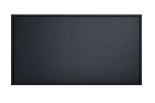 Modern television screen or computer monitor mock up with blank black display, great for design and advertising, transparent background