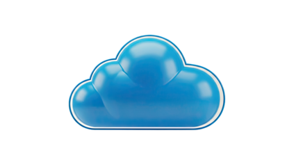 Glossy Blue Cloud Icon
