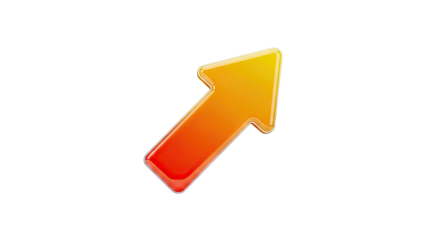 Glossy Red and Orange Upward Arrow