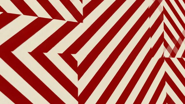 Red and white striped geometric pattern