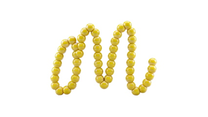 Yellow Ball Chain Forming a Wavy Line