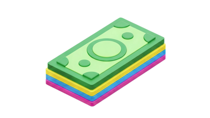 Stylized Stack of Colorful Paper Money