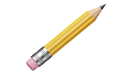 Yellow Pencil with Pink Eraser