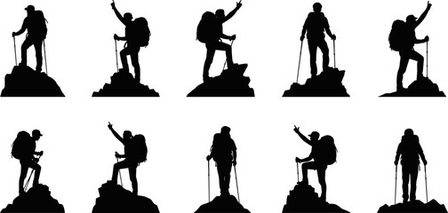 Collection of Dynamic Male Athlete Silhouettes Jumping, Throwing Basketball, and Playing Flying Disc Showing Movement and Action Poses for Sport, Fitness, and Leisure Vector Illustration © Akadosh