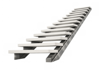 Modern floating staircase design showing steps ascending as a concept for progress, success, and future growth journey