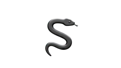 3D Black Snake Emoji