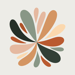 Dynamic Abstract Petal Wheel Floral Vector Design