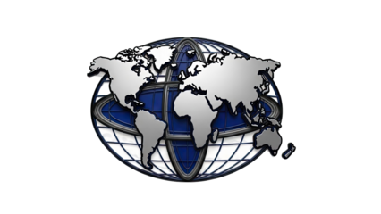 Stylized 3D World Map Globe Logo