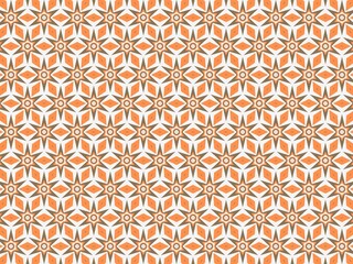 Fototapeta premium Seamless geometric star pattern with vibrant orange and brown accents