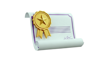 Golden Star Certificate with Purple Border
