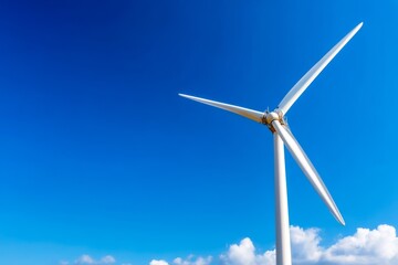 Fototapeta premium Wind Turbine Standing Still on a Calm Day with Clear Blue Sky