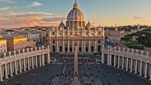 St Peters Basilica and Square at Sunset