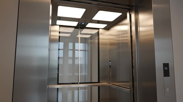 Elevator doors in a modern building