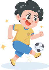 Football Training Character Illustration