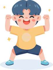 Child Celebrating Victory Illustration