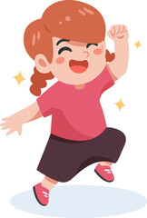 Excited Child Jumping Illustration