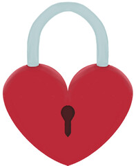 Heart lock love symbol illustration
