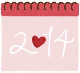 Valentine calendar with heart illustration