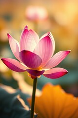 Fototapeta premium Bunga Teratai Merah Muda