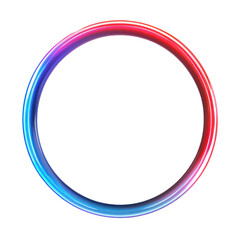Vibrant neon circle, gradient effect, isolated on transparent background