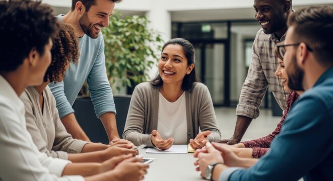 Diverse business team meeting - Powered by Adobe
