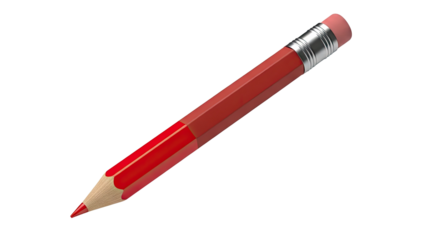 Red Hexagonal Pencil with Pink Eraser