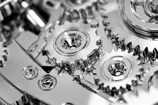 Nanoscale Gear Bearing Drive Chain Mechanical System Under AFM View