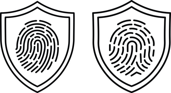 Digital access verification system illustrated with linear fingerprint authentication diagram for user identity confirmation workflow design