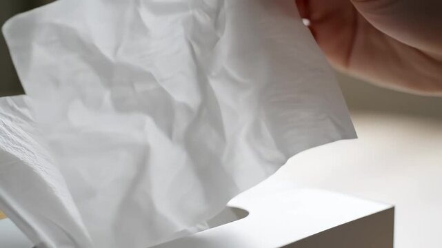 Hand holding white tissue paper