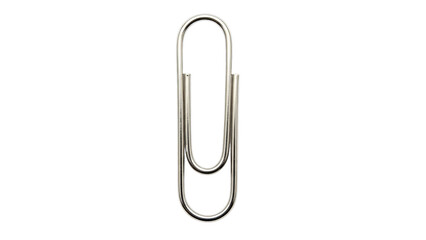 Single Metal Paperclip Isolated on White Background