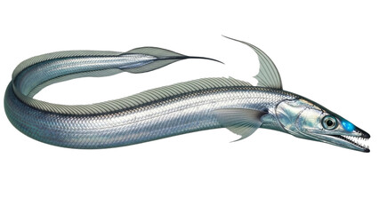 Sleek Silver Dragonfish with Blue Eyes, Underwater Ocean Marine Life