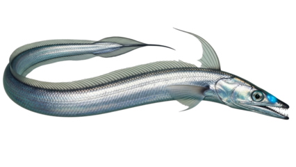 Sleek Silver Dragonfish with Blue Eyes, Underwater Ocean Marine Life