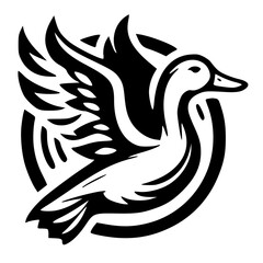 Fototapeta premium Vector illustration of a duck , silhouette of a duck