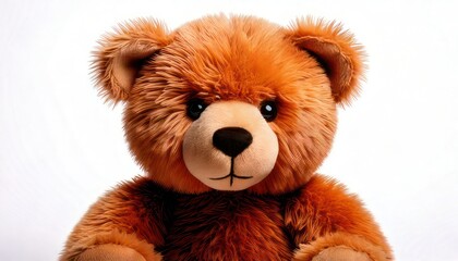 Obraz premium Close-up of a Brown Teddy Bear on a White Background.