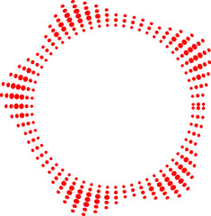  Sound equalizer icons with lines and dots, gradient neon circular sound wave frames, abstract radial music icons. Audio beat symbol concept isolated on white. sound wave effec