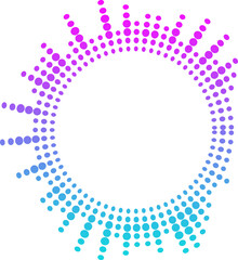  Sound equalizer icons with lines and dots, gradient neon circular sound wave frames, abstract radial music icons. Audio beat symbol concept isolated on white. sound wave effec