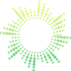  Sound equalizer icons with lines and dots, gradient neon circular sound wave frames, abstract radial music icons. Audio beat symbol concept isolated on white. sound wave effec