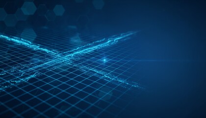 Abstract Fintech Technology Background with Digital Data Flow