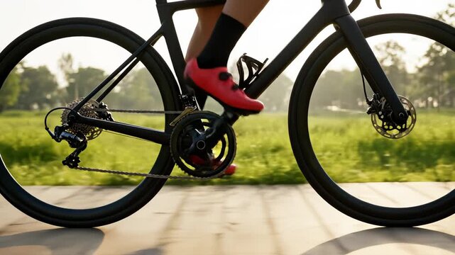 Person riding bicycle on path