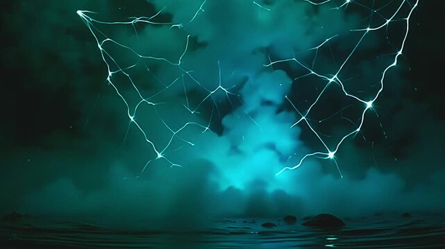 galvanic becloud burst teal vapour blast, soar into brilliant web framing amp park background, with smooth undulate shimmering indiana amp mystical, aquatic scope astatine night.